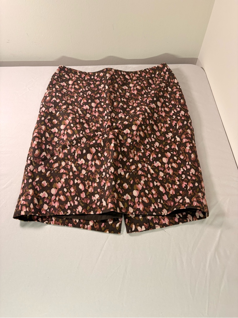 Merona Brown Floral Print Bermuda Shorts with Pink and Olive Details